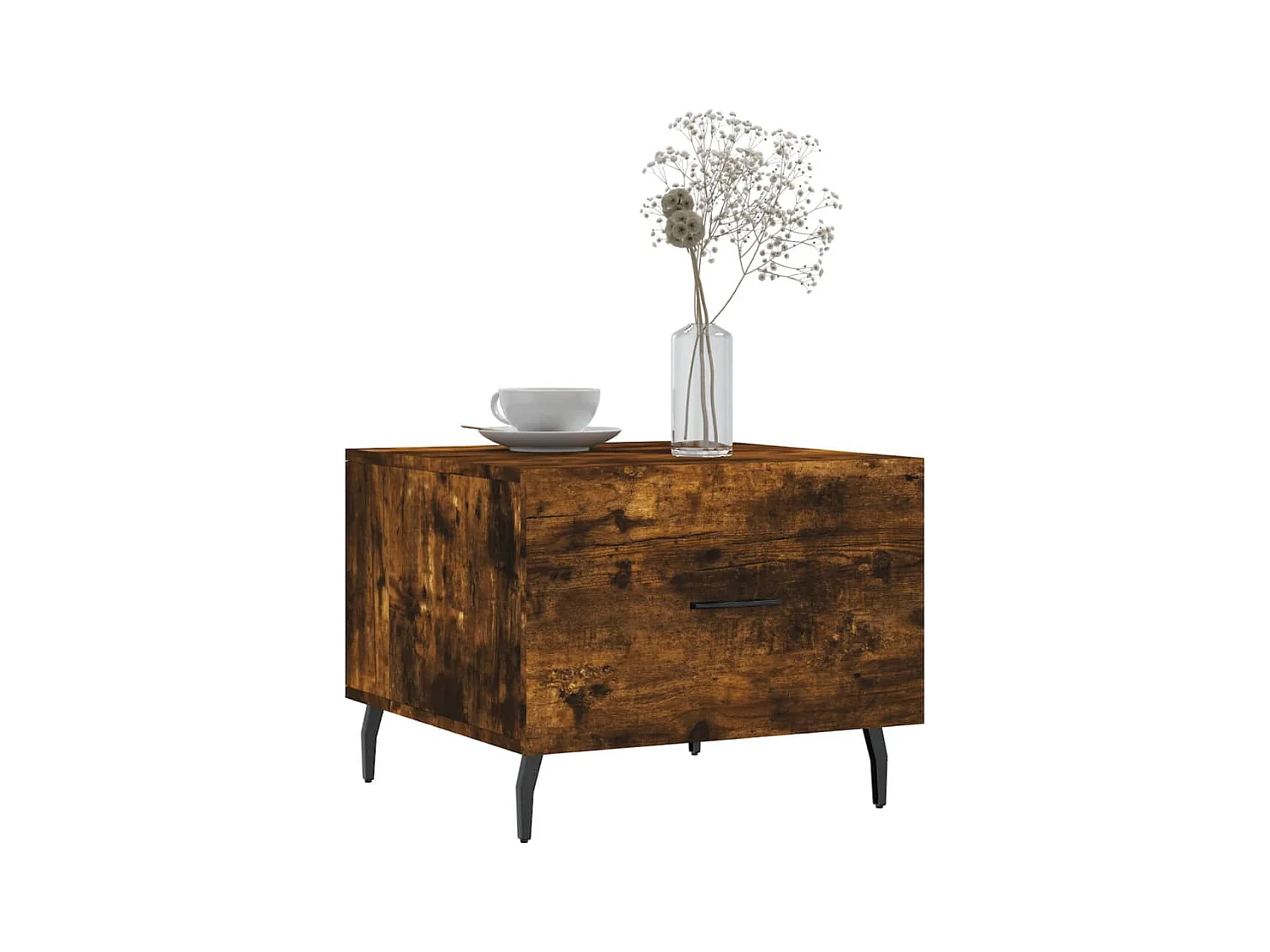 Tables basses 2 pcs chêne fumé 50x50x40 cm bois d'ingénierie