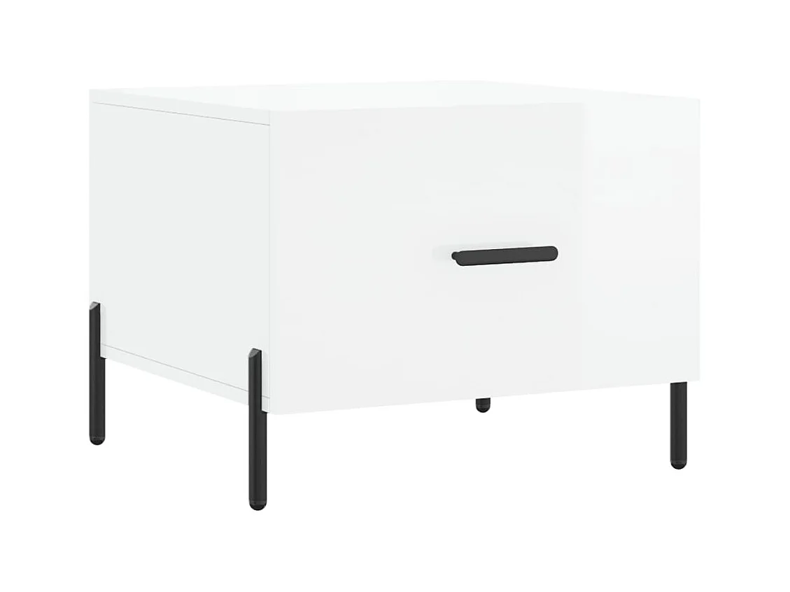 Salontafels 2 stuks wit hoogglans 50x50x40cm bewerkt hout