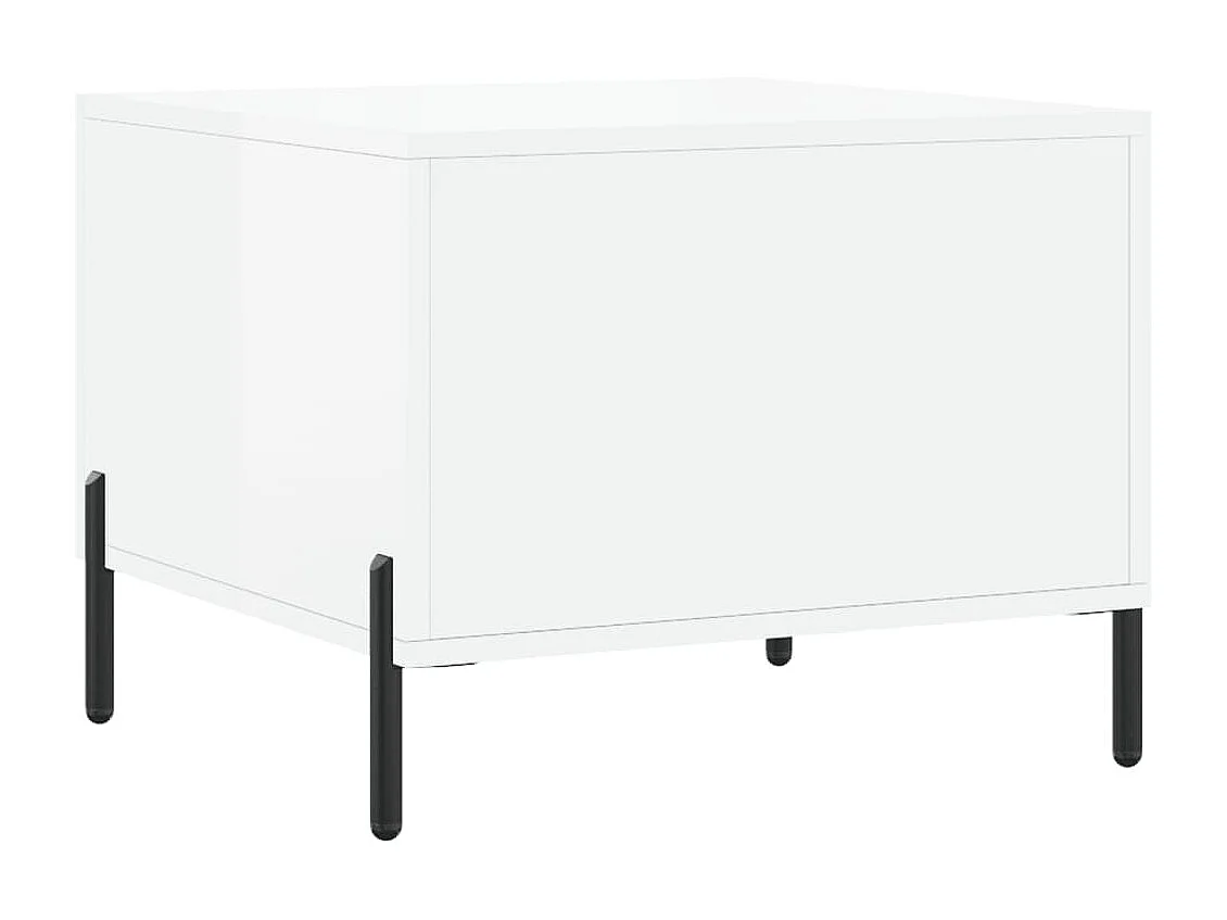 Tables basses 2 pcs blanc brillant 50x50x40cm bois d'ingénierie