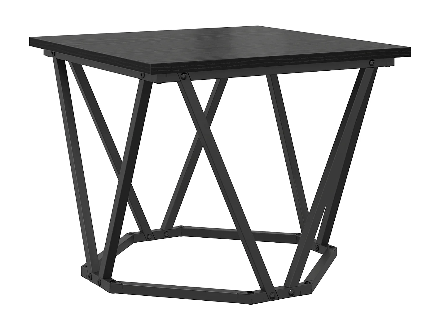 Tavolini laterali in rovere nero, 3 pezzi, in legno ingegnerizzato