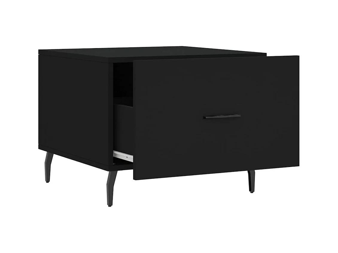 Salontafels 2 stuks zwart 50x50x40 cm bewerkt hout