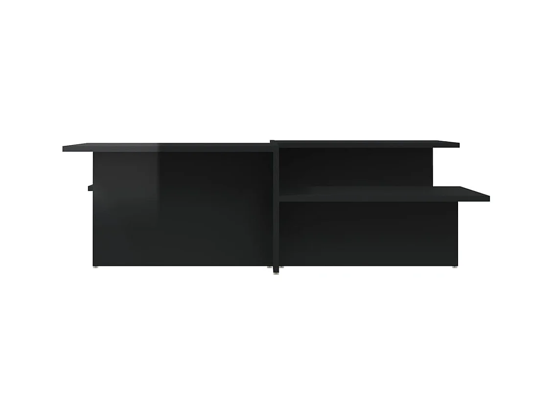 Tavolini da caffè 2 pezzi in legno ingegnerizzato nero lucido