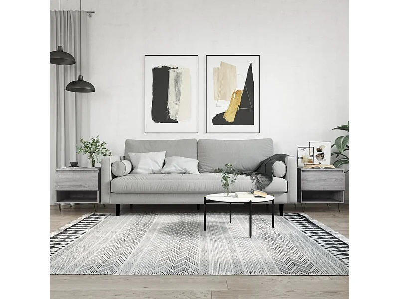Tavolini da caffè 2 pezzi grigio sonoma 50x46x50 cm in legno ingegnerizzato