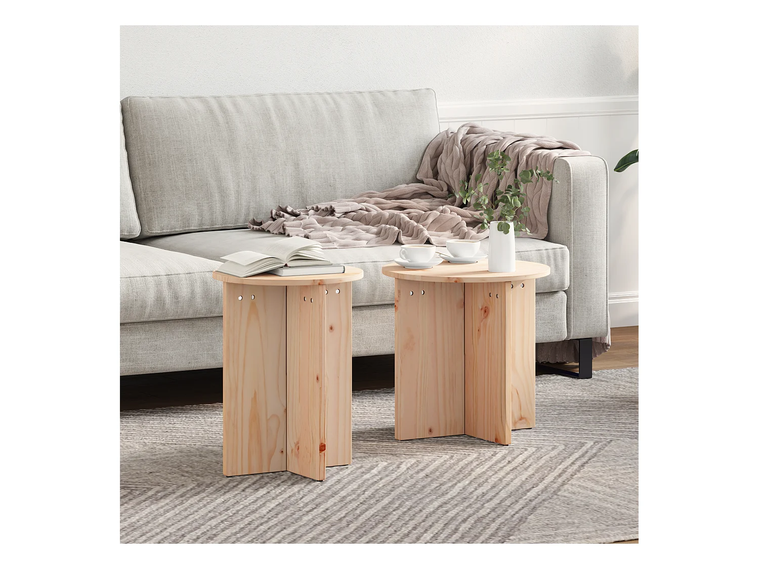 Table basse 2 pcs Naturel 41,5 x 41,5 x 41 cm