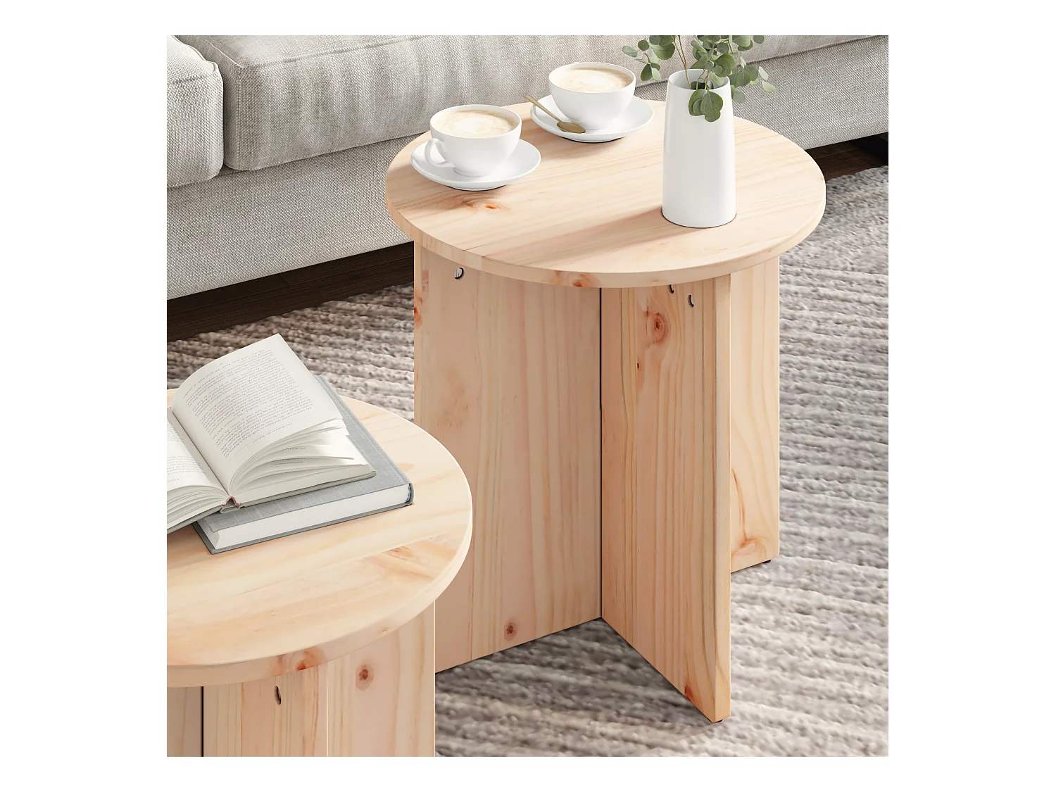 Table basse 2 pcs Naturel 41,5 x 41,5 x 41 cm