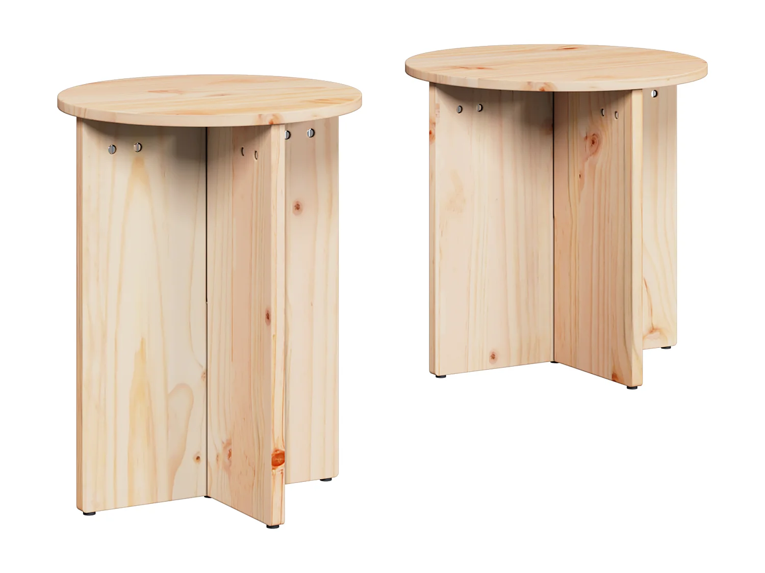 Mesa baja 2 piezas Natural 41,5 x 41,5 x 41 cm