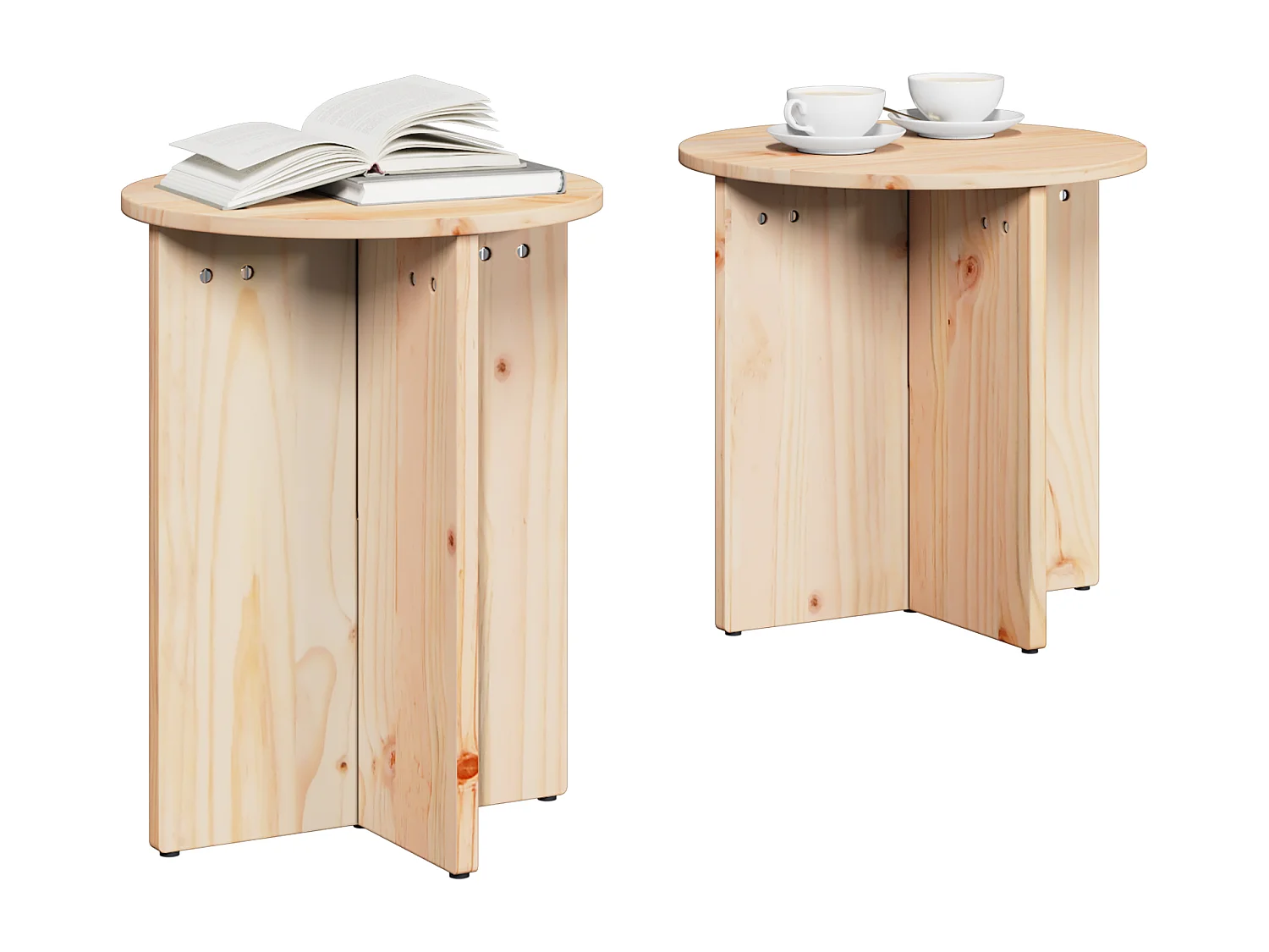 Mesa baja 2 piezas Natural 41,5 x 41,5 x 41 cm