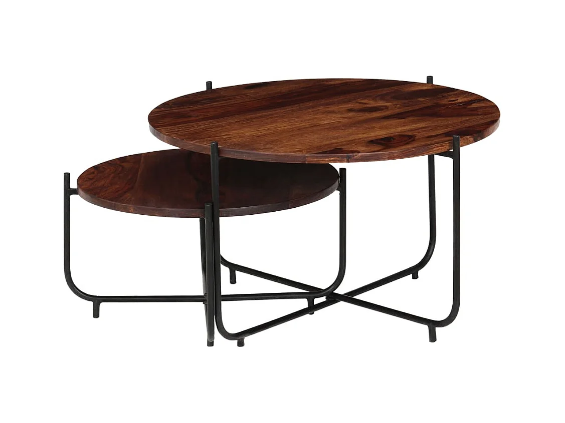 Ensemble de table basse 2 pcs Bois massif 60x35 cm