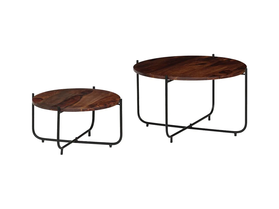 Ensemble de table basse 2 pcs Bois massif 60x35 cm