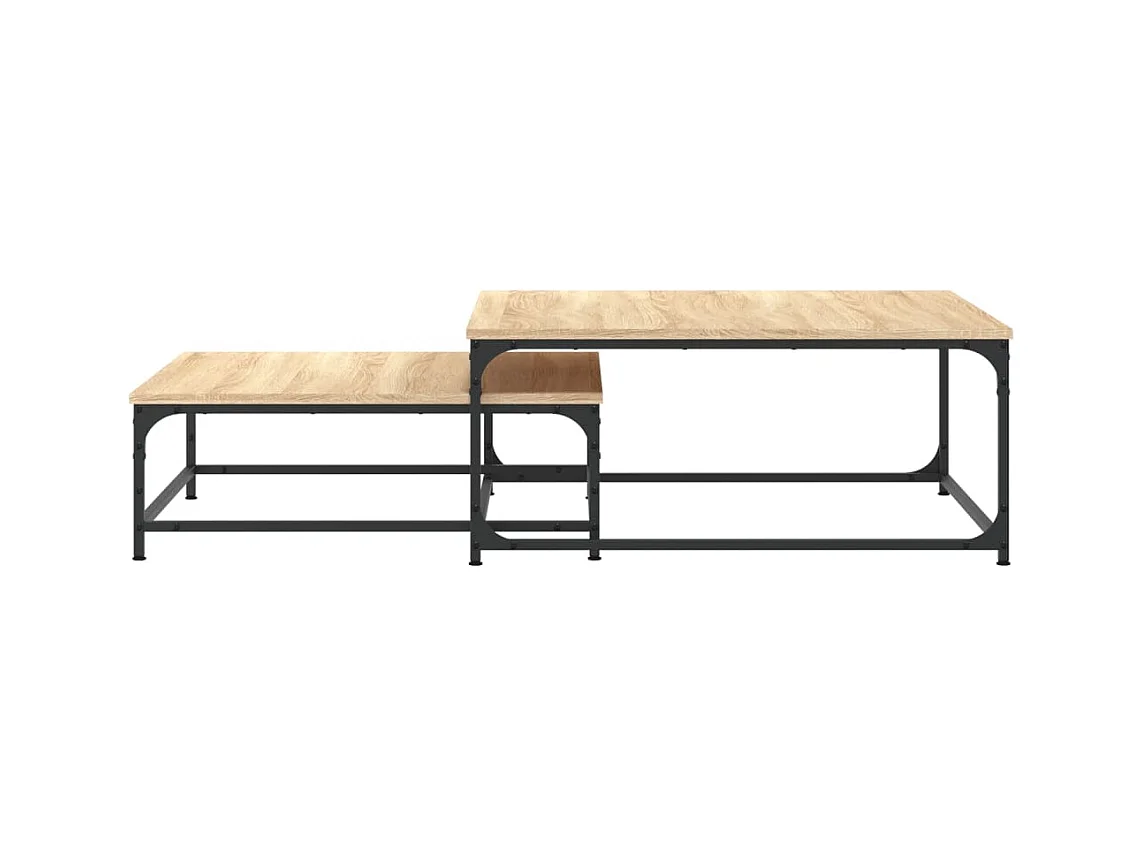 Tavolini da caffè impilabili a 2 pezzi, rovere Sonoma, legno ingegnerizzato