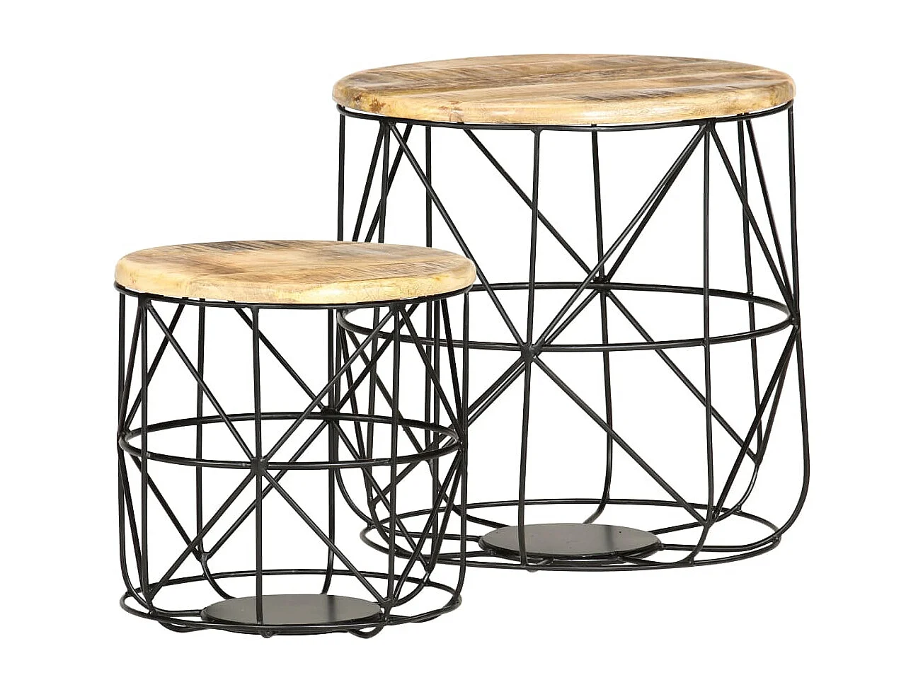 Tables basses 2 pcs Bois solide de manguier