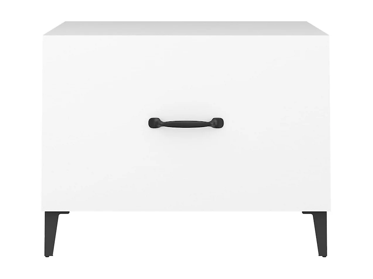 Tables basses avec pieds en métal 2 pcs Blanc 50x50x40 cm