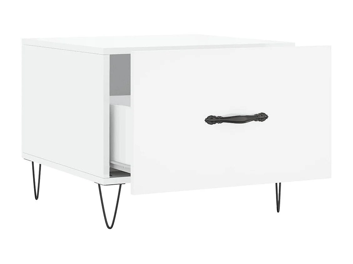 Tavolini da caffè 2 pezzi bianco lucido 50x50x40cm in legno ingegnerizzato