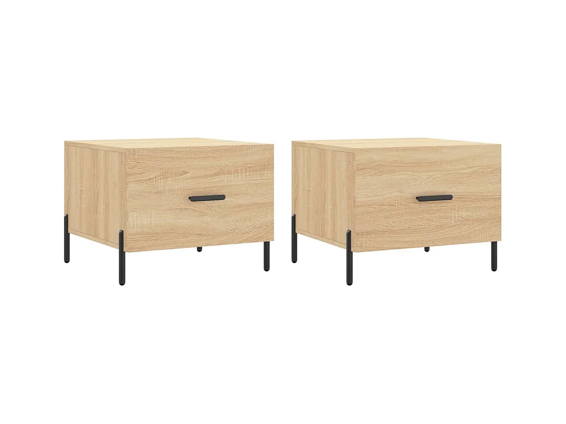 Tables basses 2 pcs chêne sonoma 50x50x40 cm bois d'ingénierie