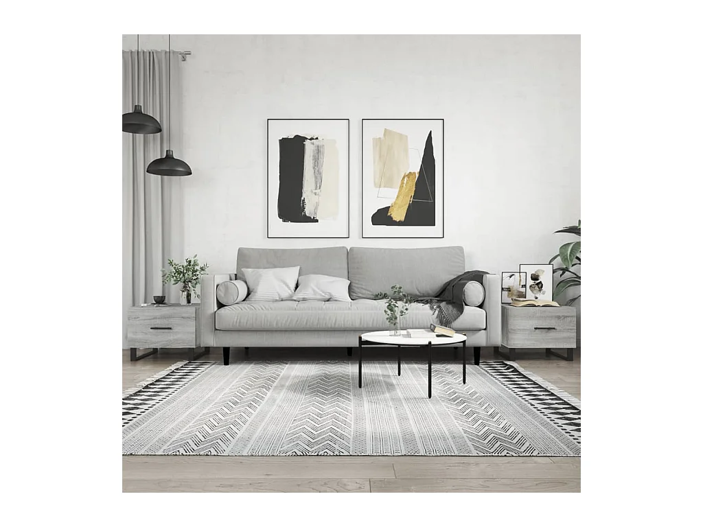 Salontafels 2 stuks sonoma grijs 50x50x40 cm bewerkt hout