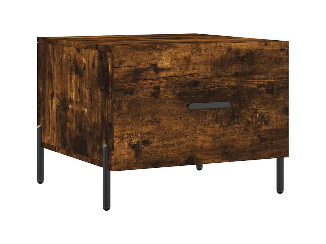 Salontafels 2 stuks gerookt eiken 50x50x40 cm bewerkt hout