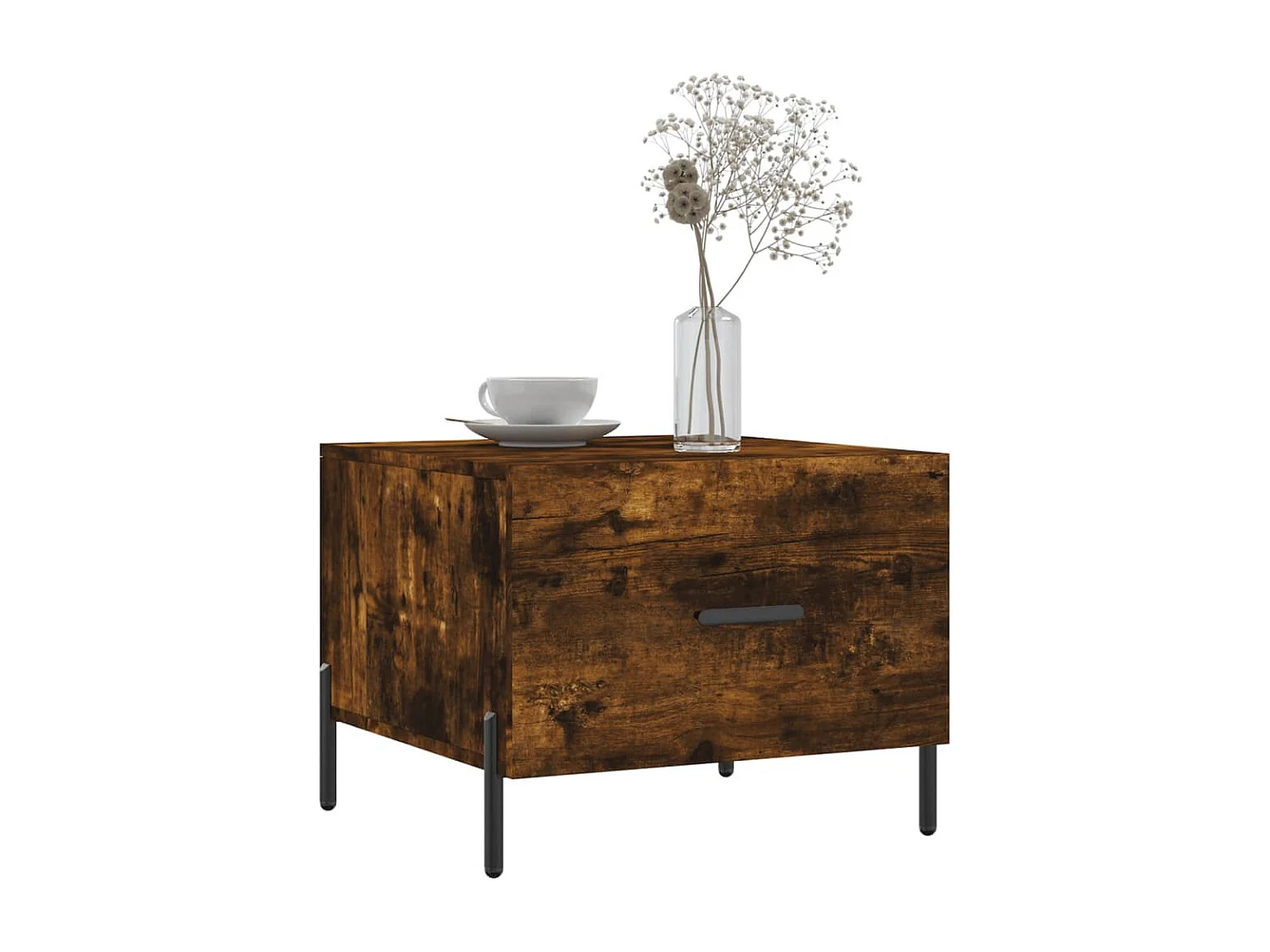 Tables basses 2 pcs chêne fumé 50x50x40 cm bois d'ingénierie