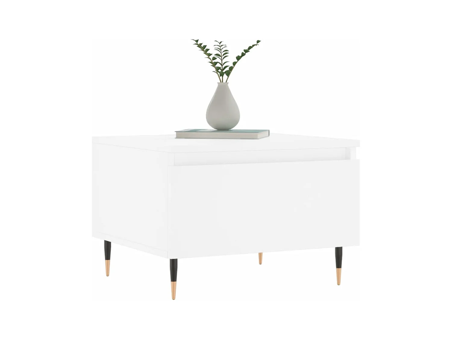 Salontafels 2 stuks wit 50x46x35 cm bewerkt hout