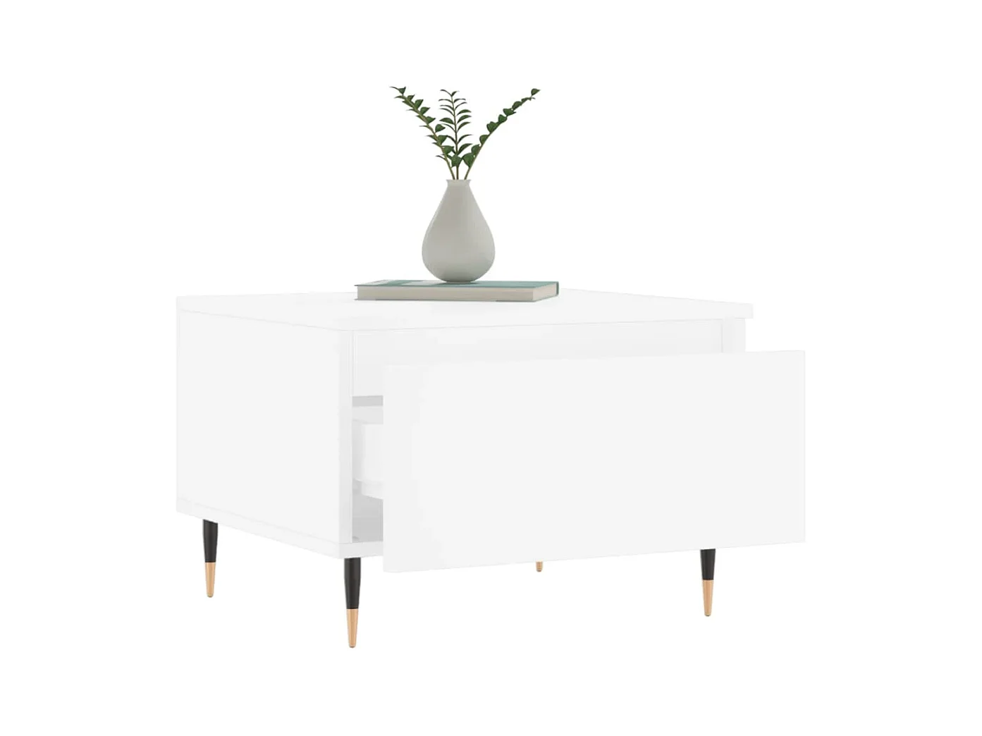 Salontafels 2 stuks wit 50x46x35 cm bewerkt hout