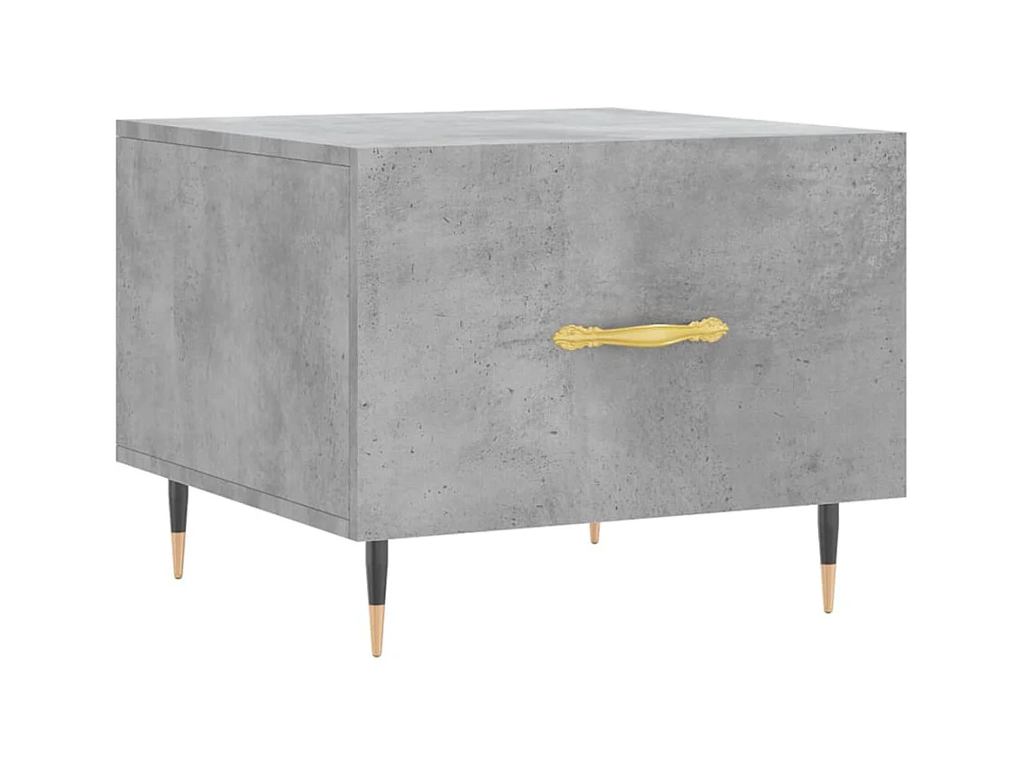 Salontafels 2 stuks betongrijs 50x50x40 cm bewerkt hout