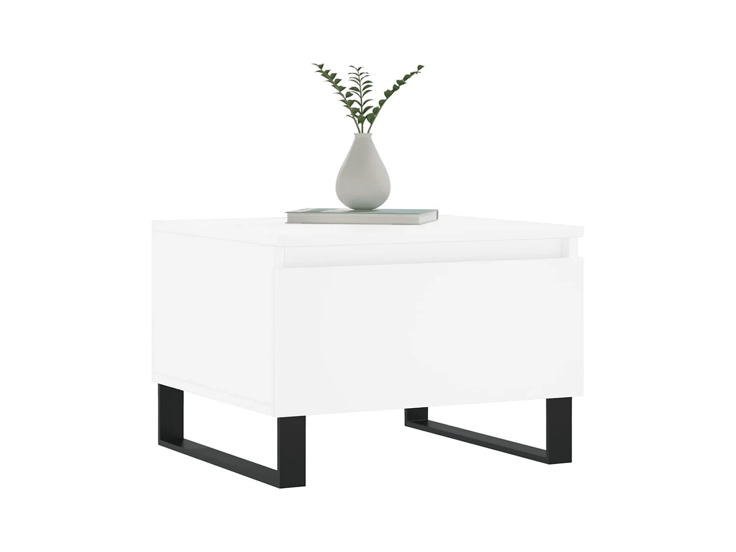 Salontafels 2 stuks wit 50x46x35 cm bewerkt hout