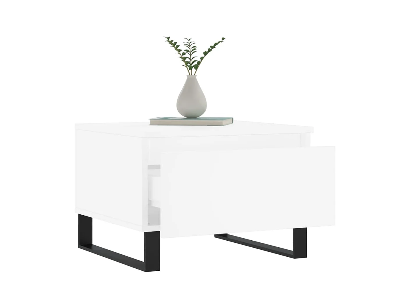 Salontafels 2 stuks wit 50x46x35 cm bewerkt hout