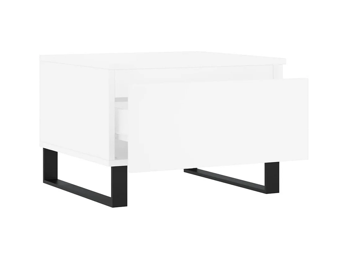 Salontafels 2 stuks wit 50x46x35 cm bewerkt hout