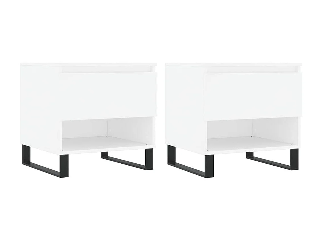 Tables basses 2 pcs blanc 50x46x50 cm bois d'ingénierie