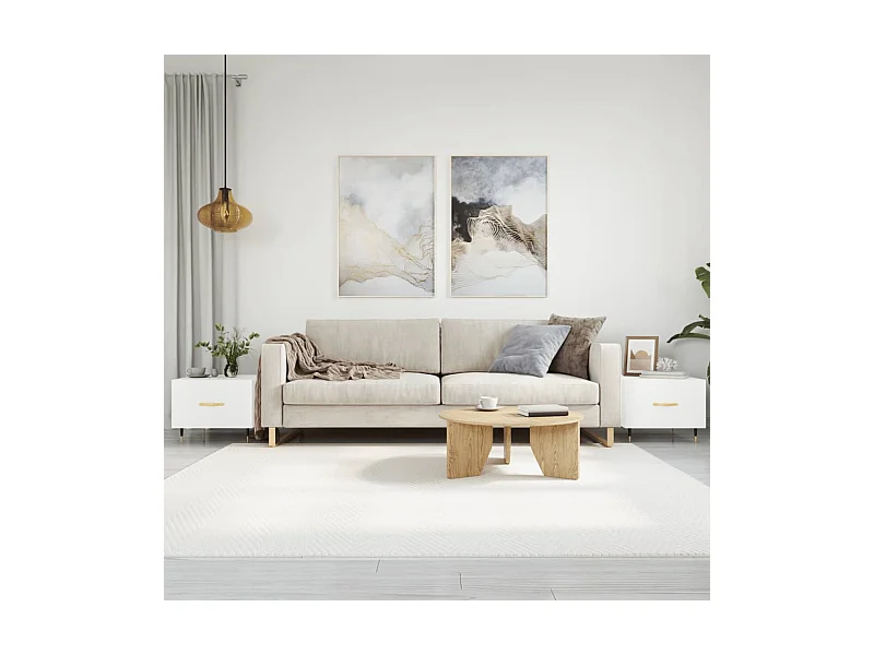 Salontafels 2 stuks wit 50x50x40 cm bewerkt hout