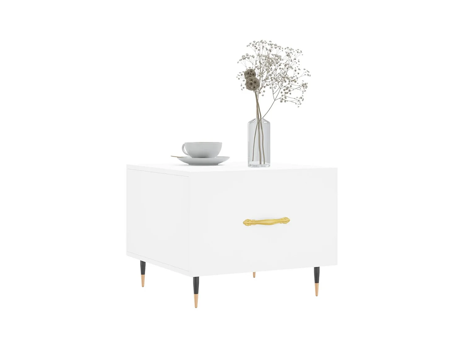 Tables basses 2 pcs blanc 50x50x40 cm bois d'ingénierie