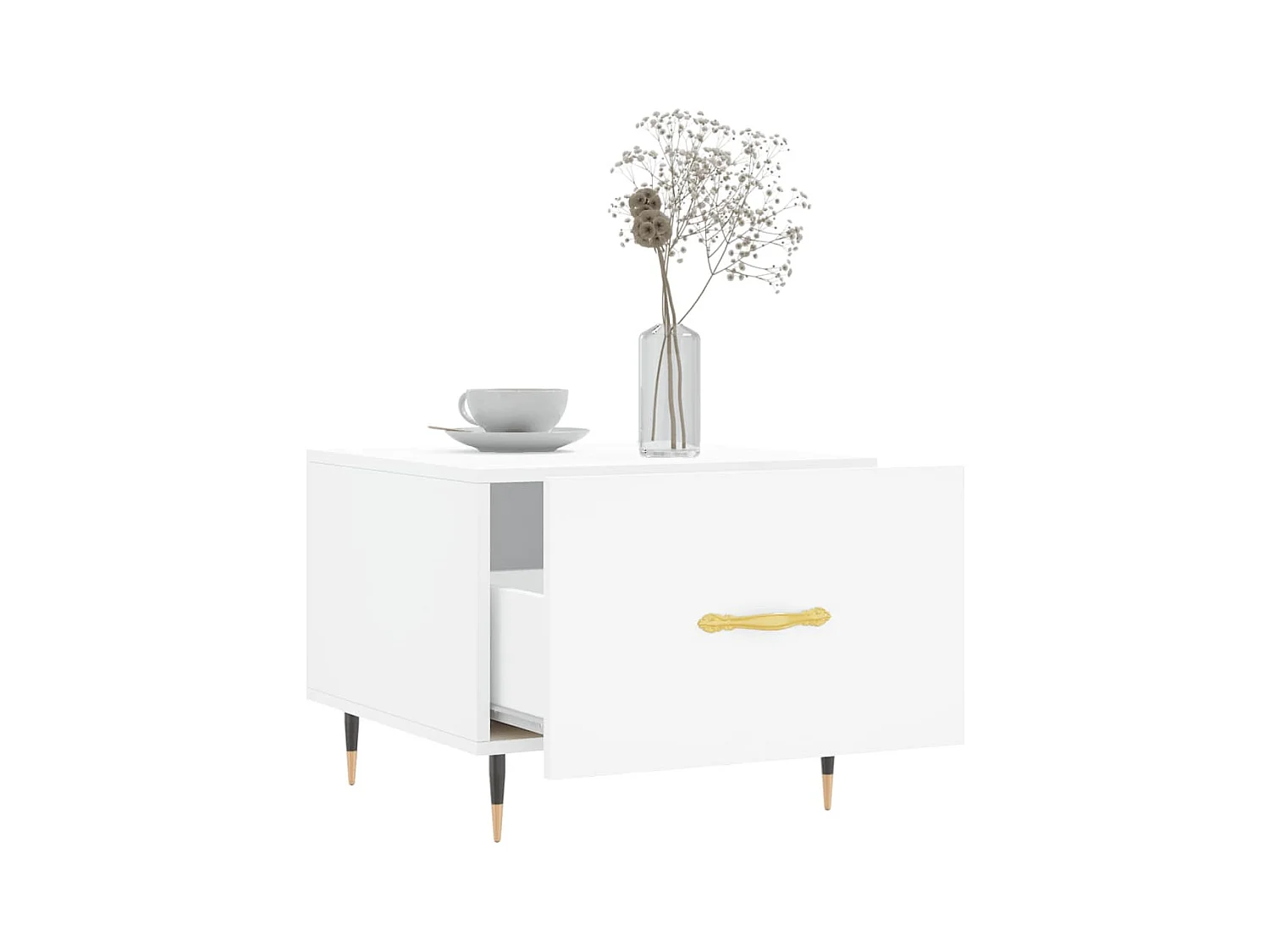 Tables basses 2 pcs blanc 50x50x40 cm bois d'ingénierie