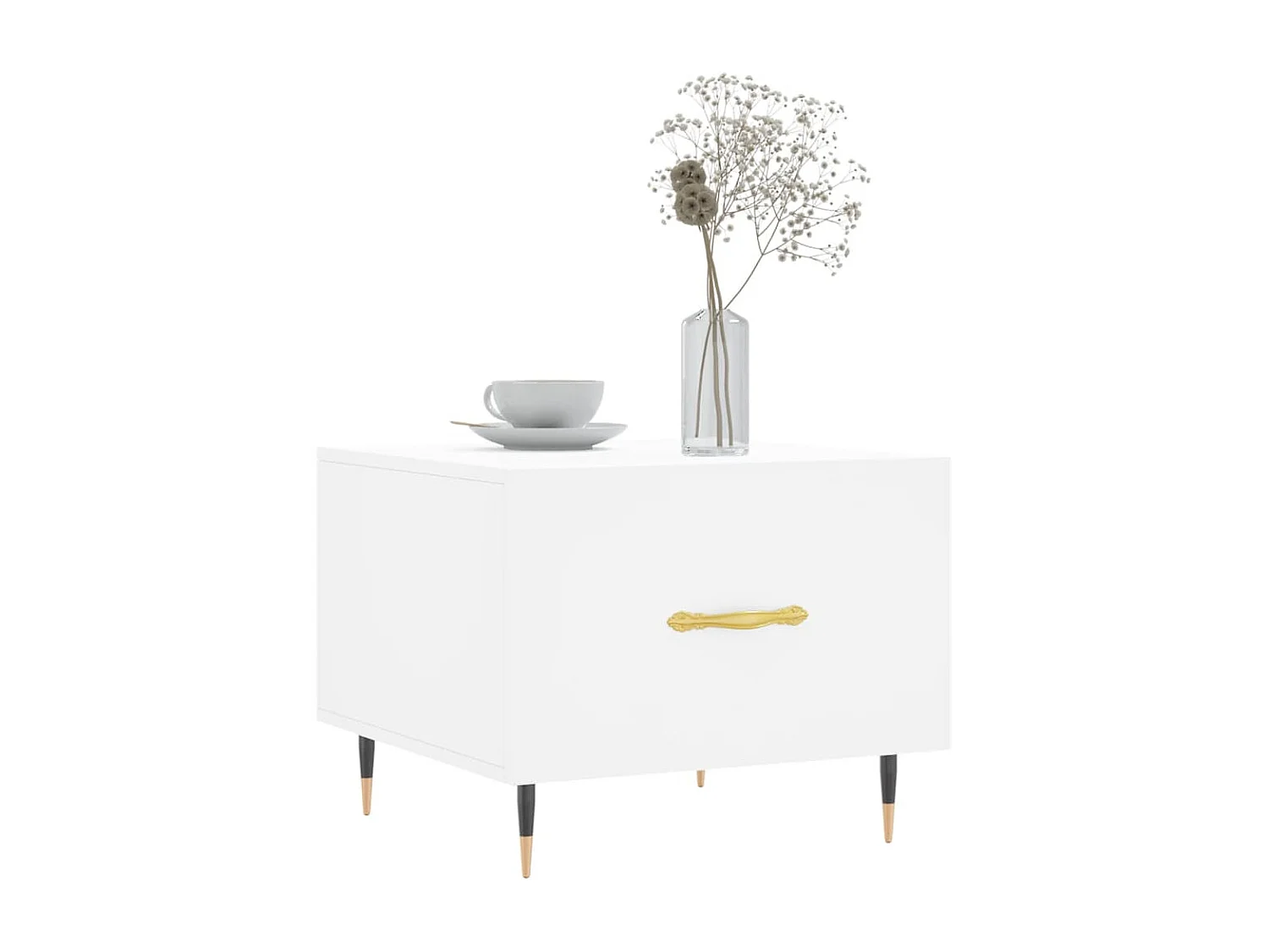 Tables basses 2 pcs blanc 50x50x40 cm bois d'ingénierie