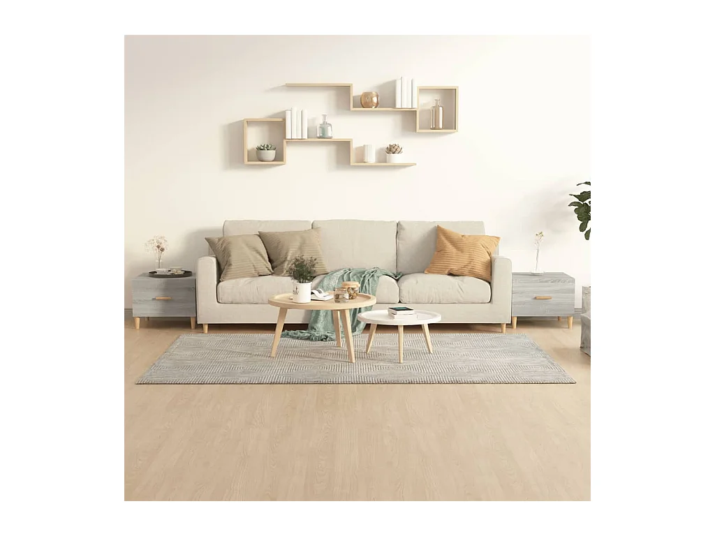 Tavolini da caffè 2 pezzi grigio sonoma 50x50x40 cm in legno ingegnerizzato