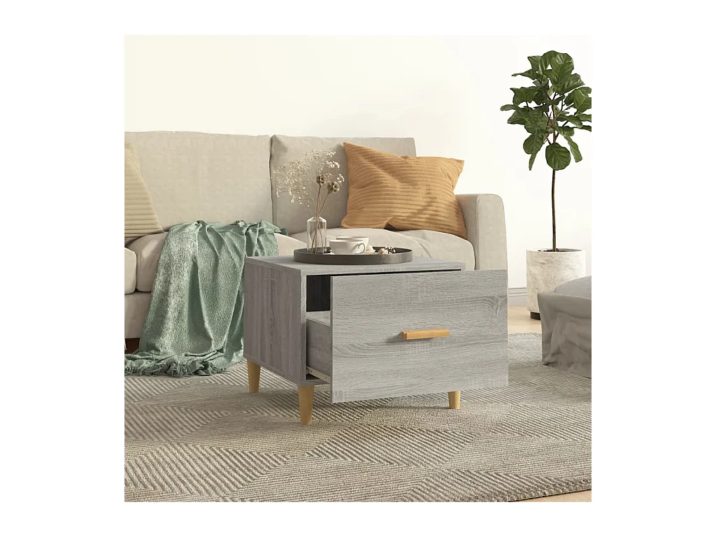 Tavolini da caffè 2 pezzi grigio sonoma 50x50x40 cm in legno ingegnerizzato