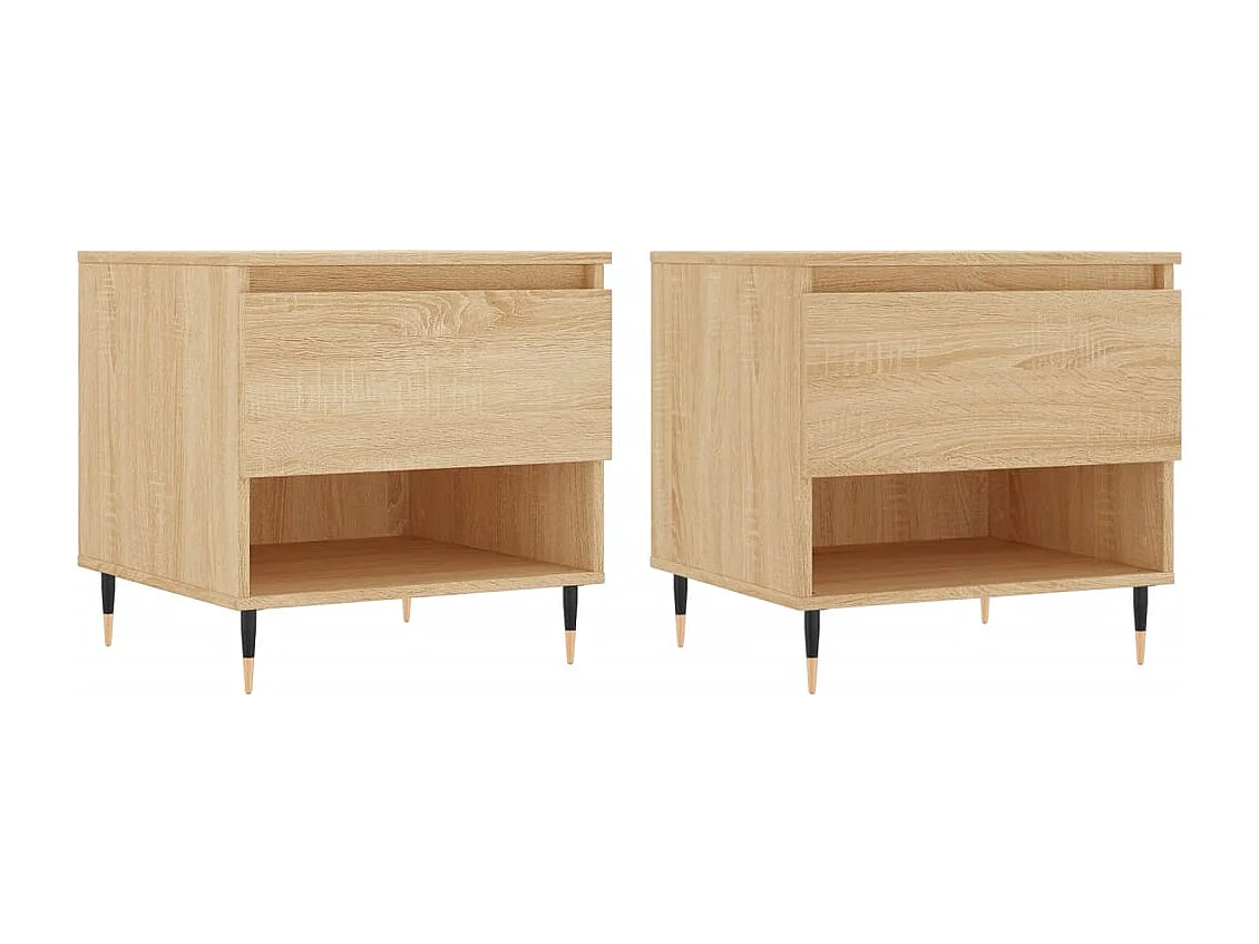 Tables basses 2 pcs chêne sonoma 50x46x50 cm bois d'ingénierie