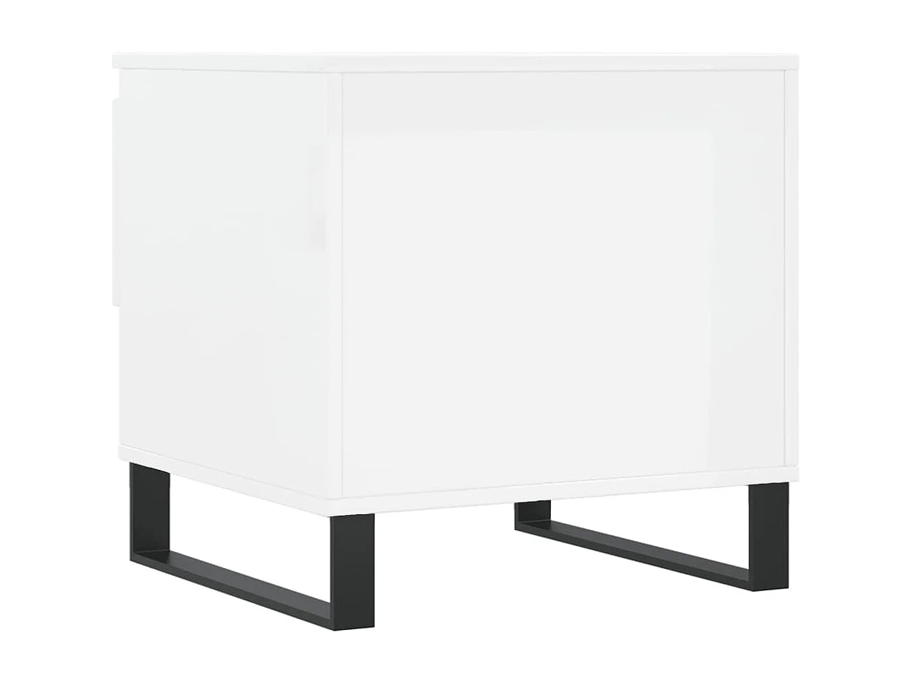 Salontafels 2 stuks wit hoogglans 50x46x50cm bewerkt hout