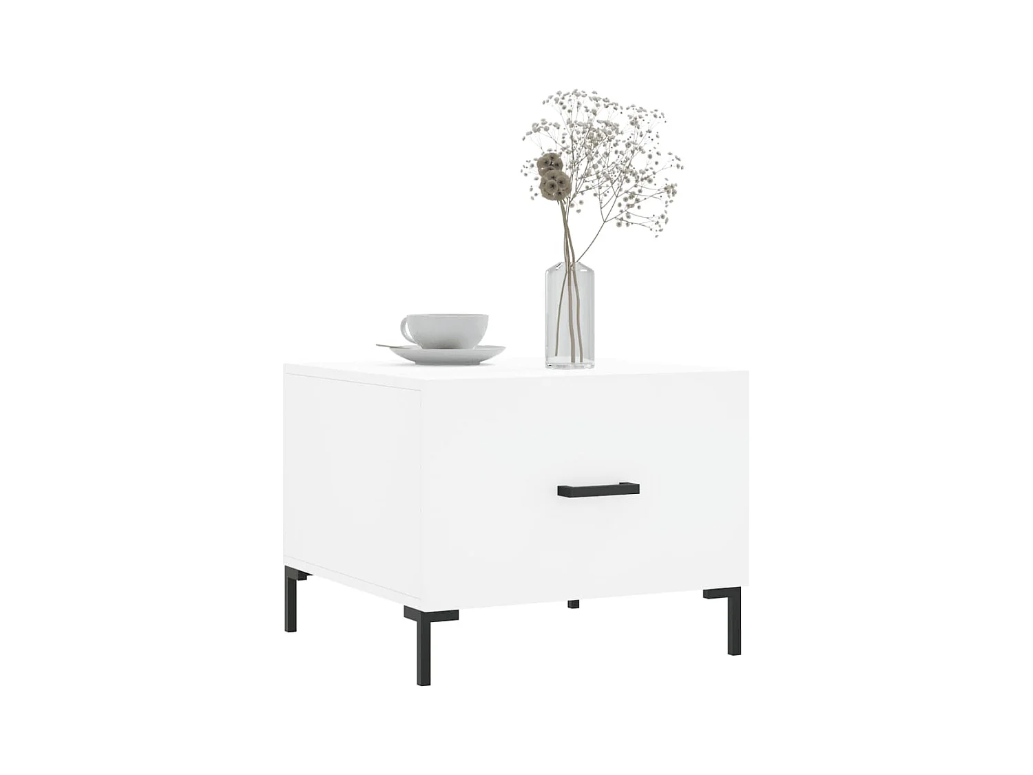 Tavolini da caffè 2 pezzi bianchi 50x50x40 cm in legno ingegnerizzato