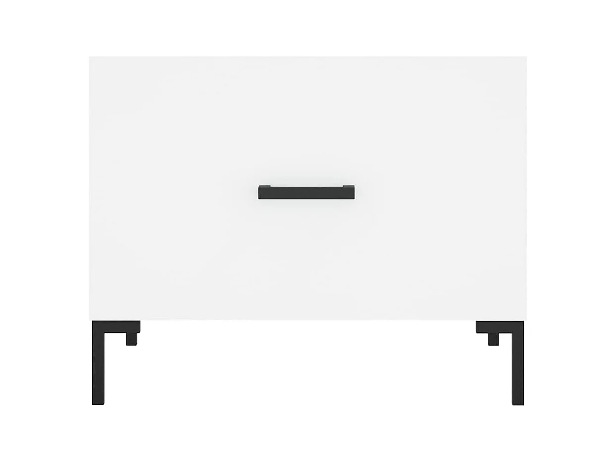 Tavolini da caffè 2 pezzi bianchi 50x50x40 cm in legno ingegnerizzato