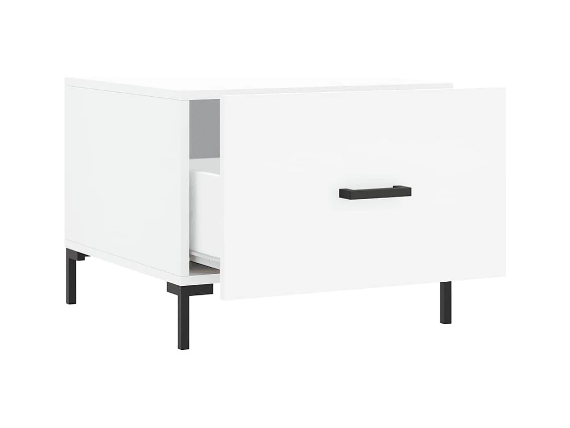 Tavolini da caffè 2 pezzi bianchi 50x50x40 cm in legno ingegnerizzato