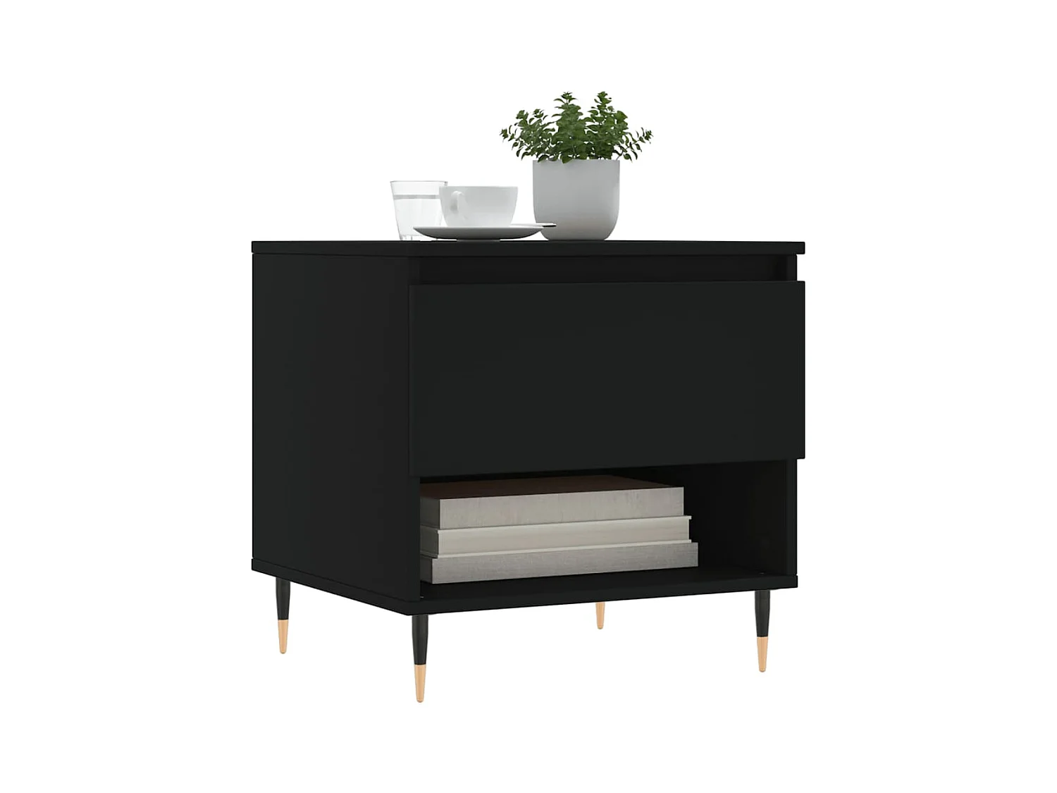 Tables basses 2 pcs noir 50x46x50 cm bois d'ingénierie