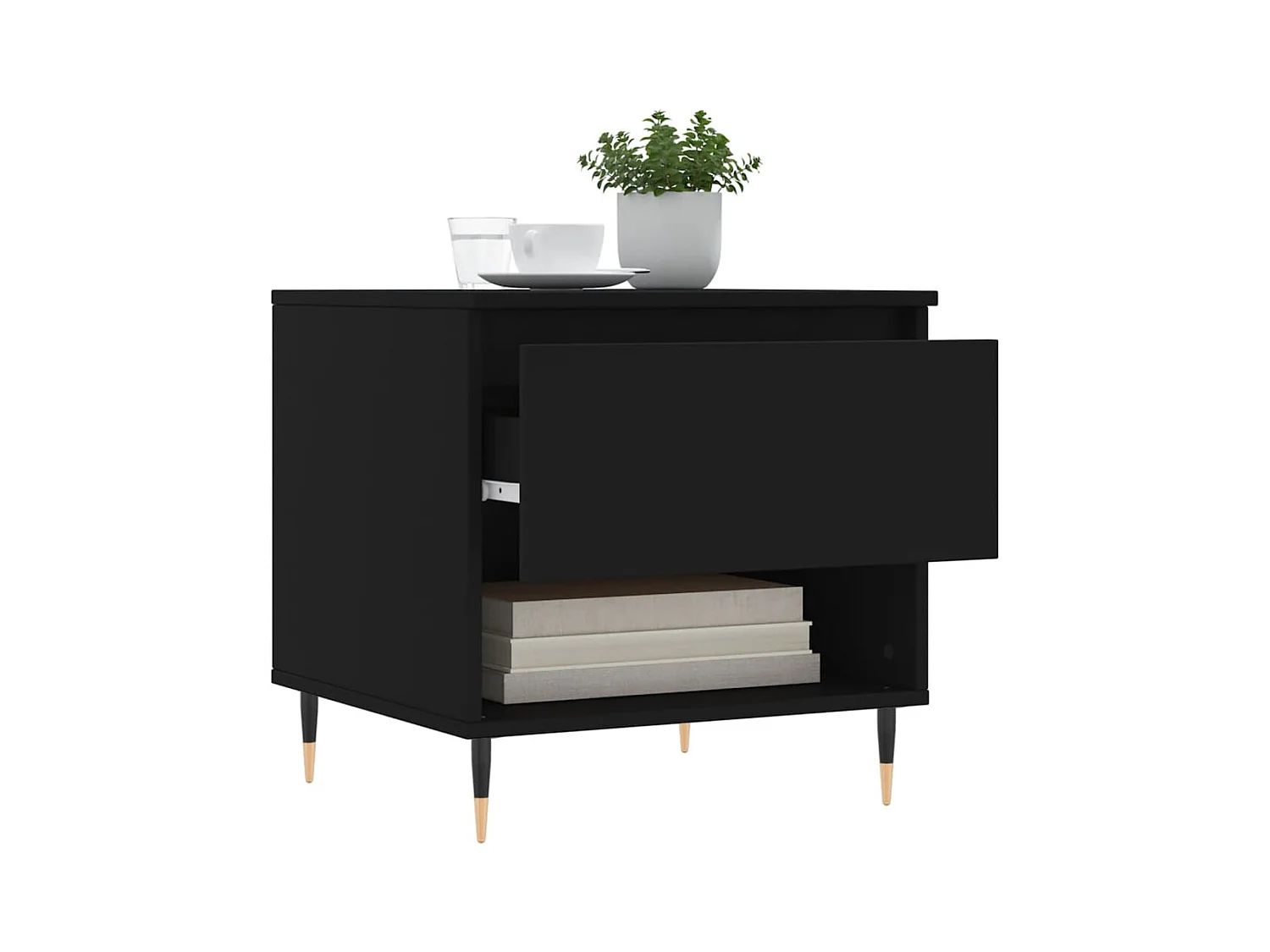 Tables basses 2 pcs noir 50x46x50 cm bois d'ingénierie