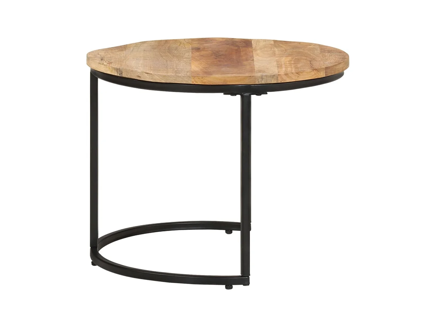 Tables gigognes 2 pcs Bois de manguier brut