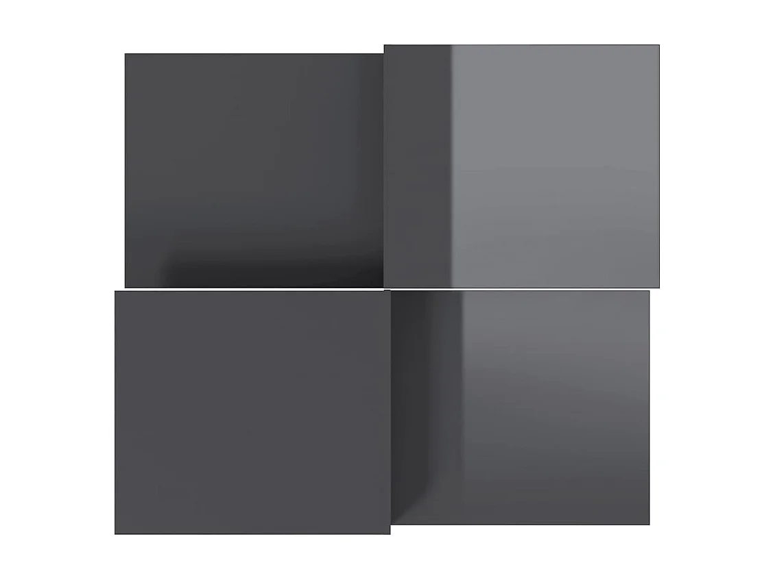 Tables basses 2 pcs gris brillant bois d'ingénierie