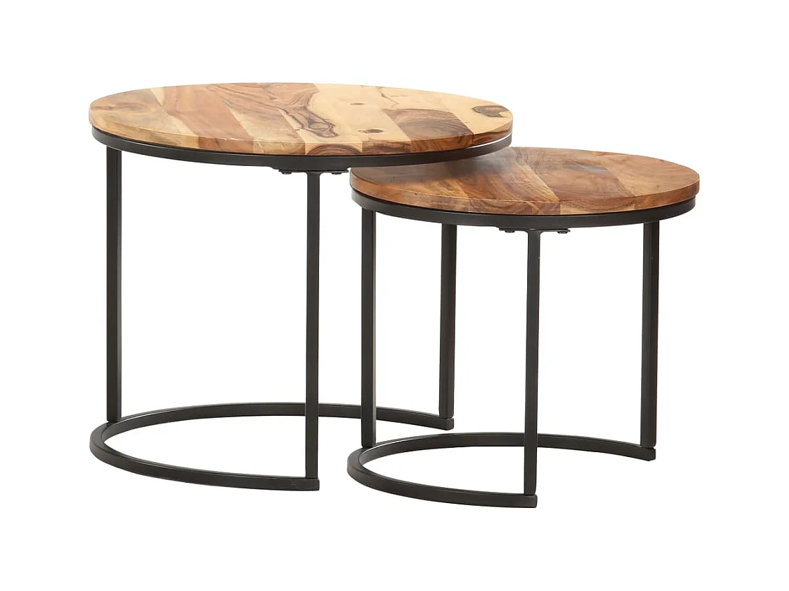 Tables gigognes 2 pcs Bois d'acacia massif