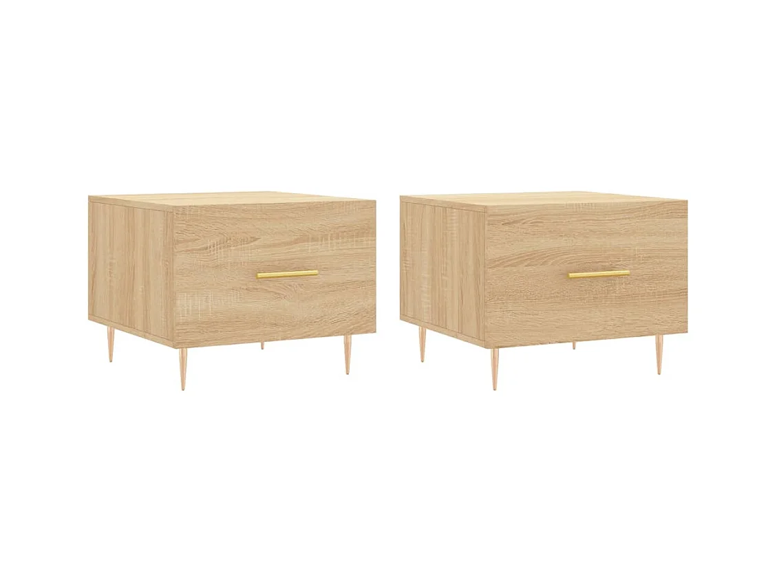 Tables basses 2 pcs chêne sonoma 50x50x40 cm bois d'ingénierie