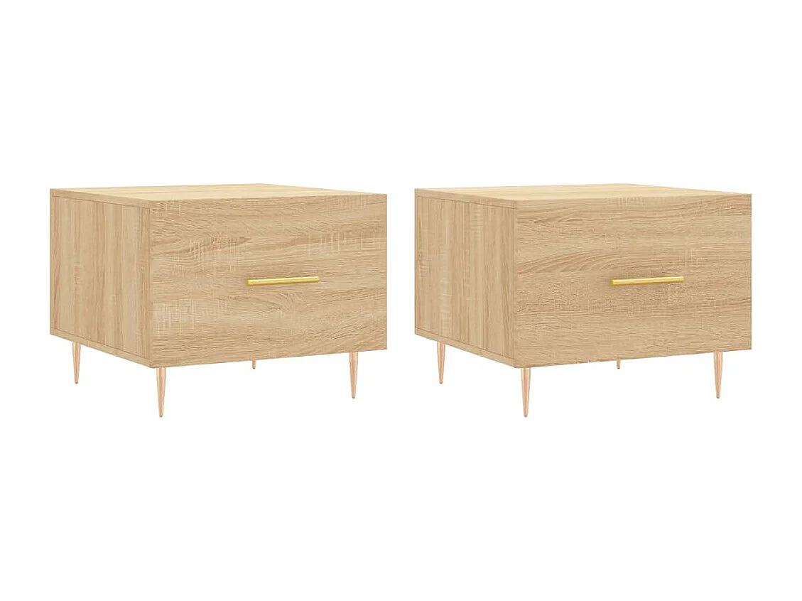 Tables basses 2 pcs chêne sonoma 50x50x40 cm bois d'ingénierie