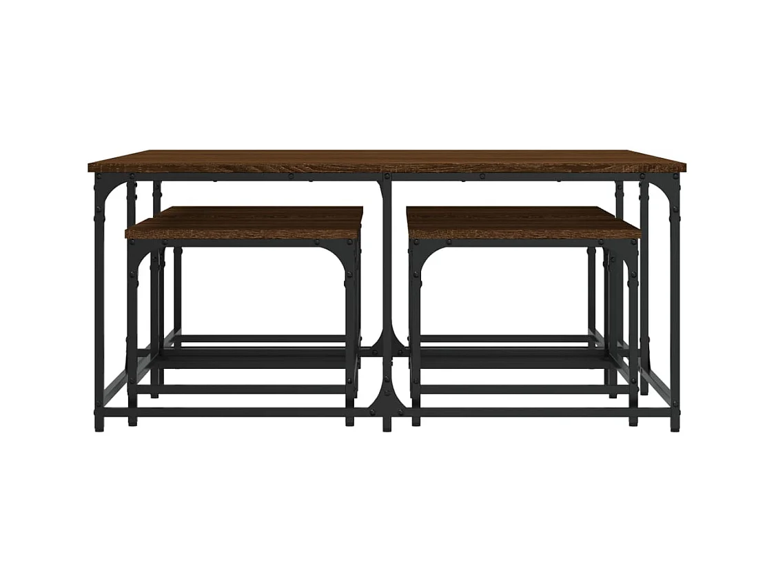 Tables basses gigognes 5 pcs chêne marron bois d'ingénierie