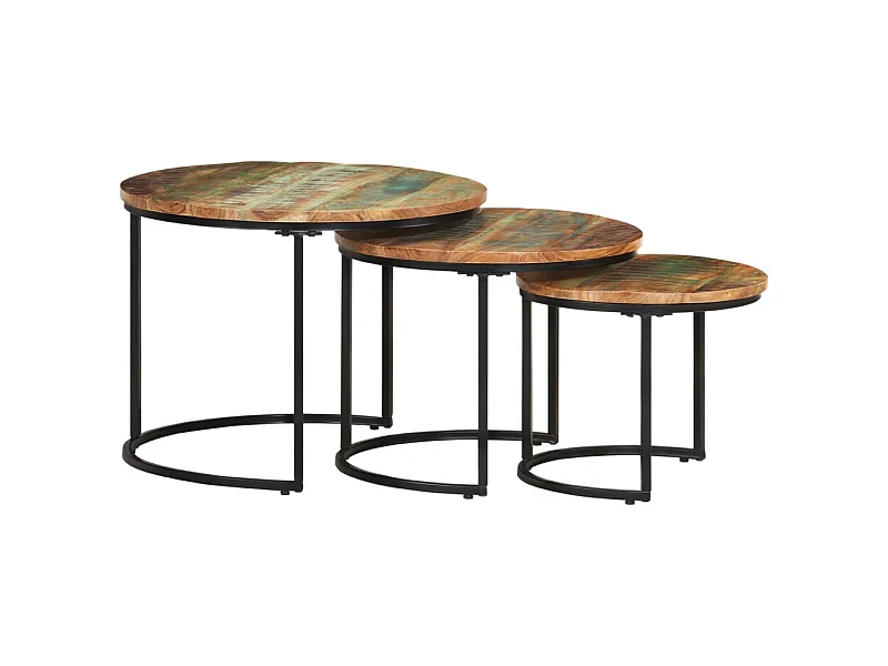 Tables gigognes 3 pcs Bois de récupération massif
