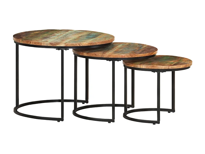 Tables gigognes 3 pcs Bois de récupération massif