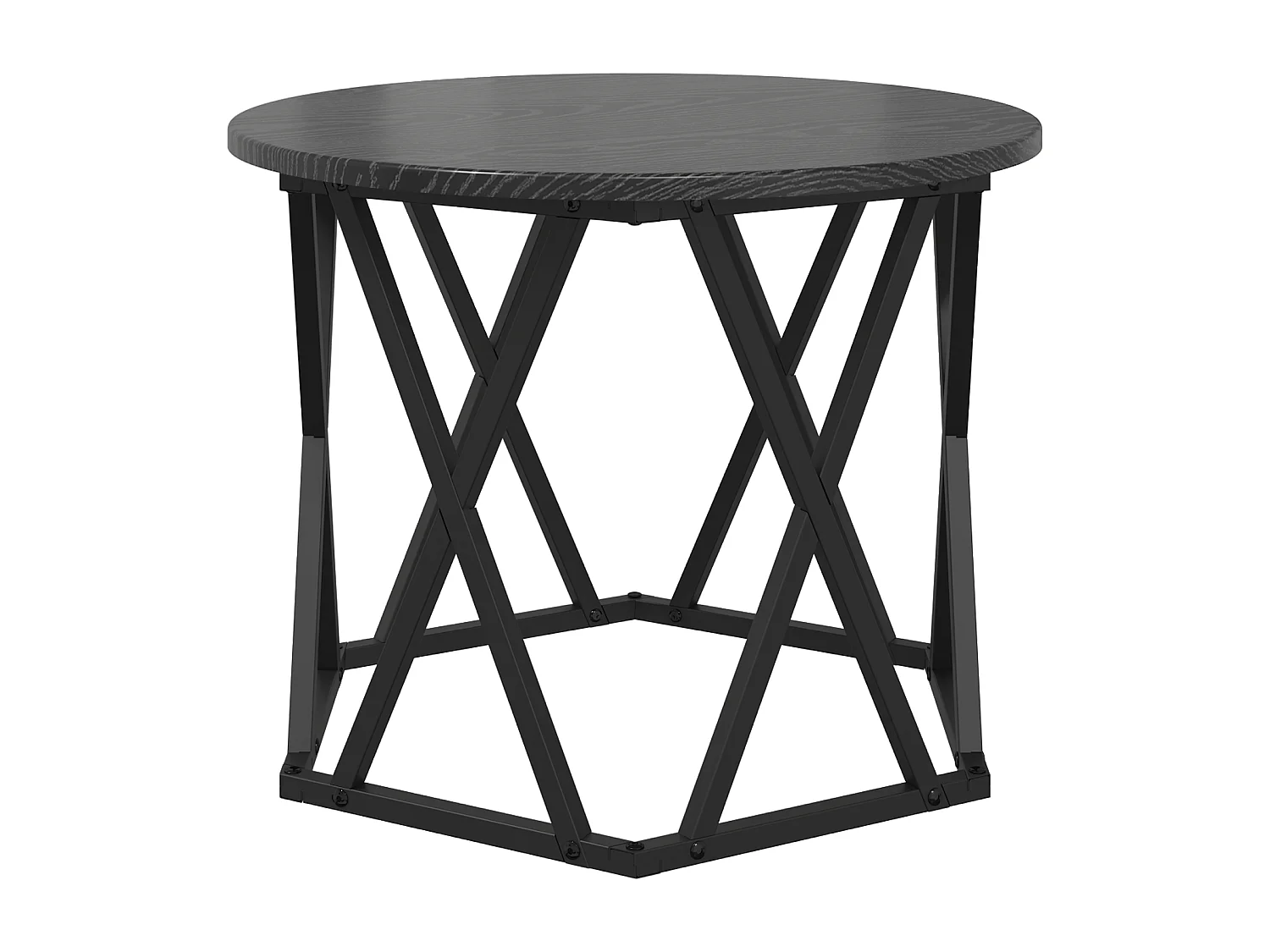 Tables d'appoint empilables 3 pcs Bois d'ingénierie Chêne Noir